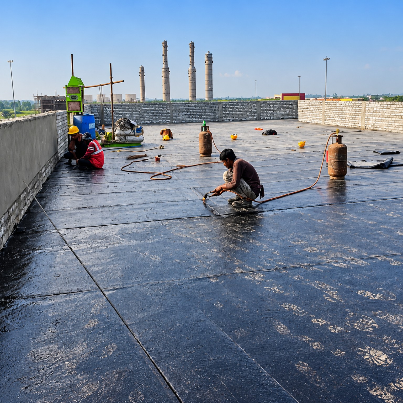 APP bitumen membrane waterproofing on roof