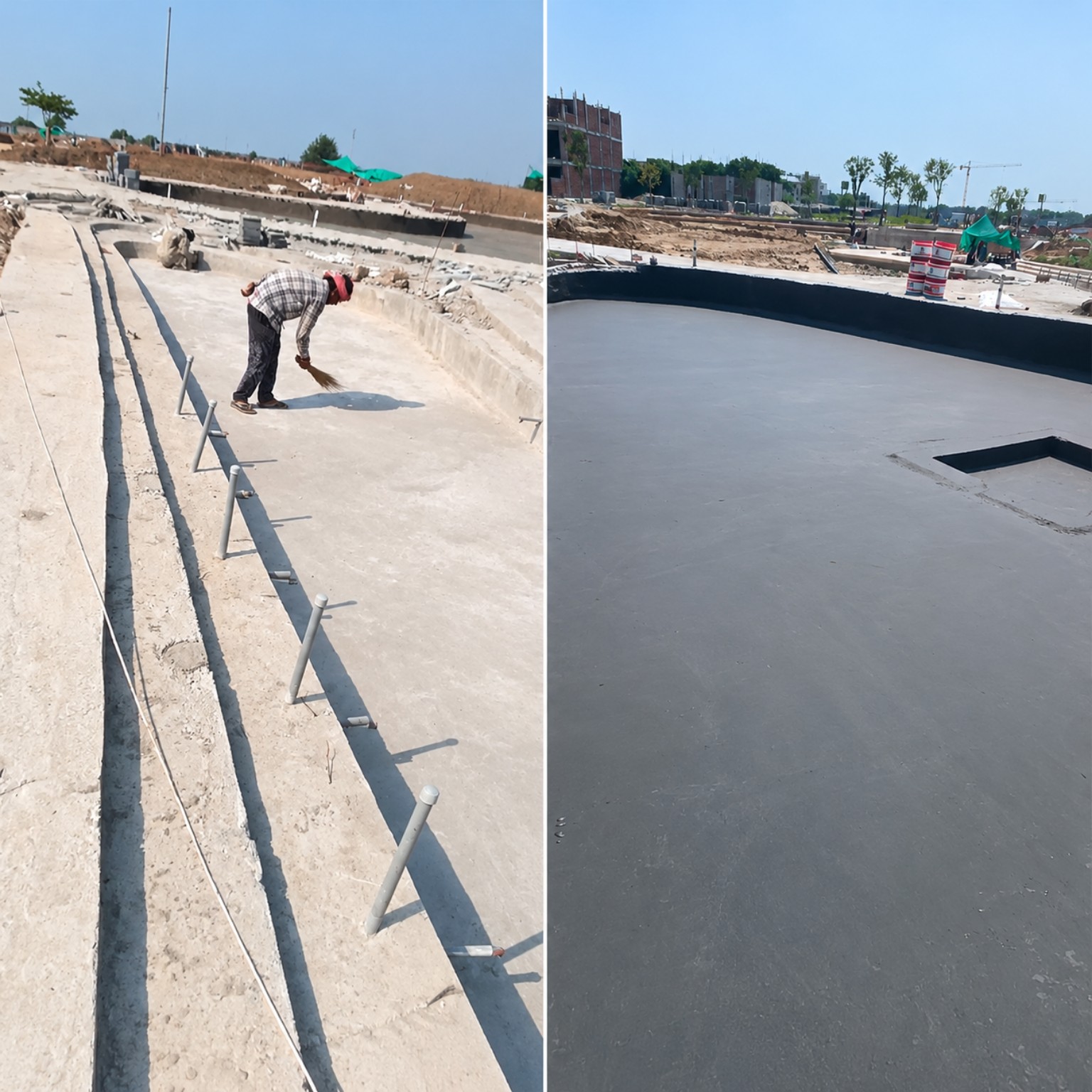 Roof surface preparation before waterproofing treatment